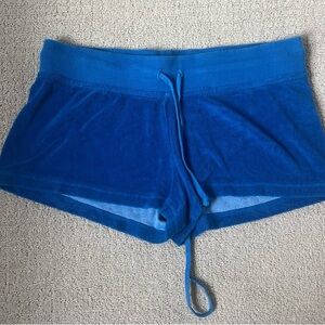 Blue Velour Shorts